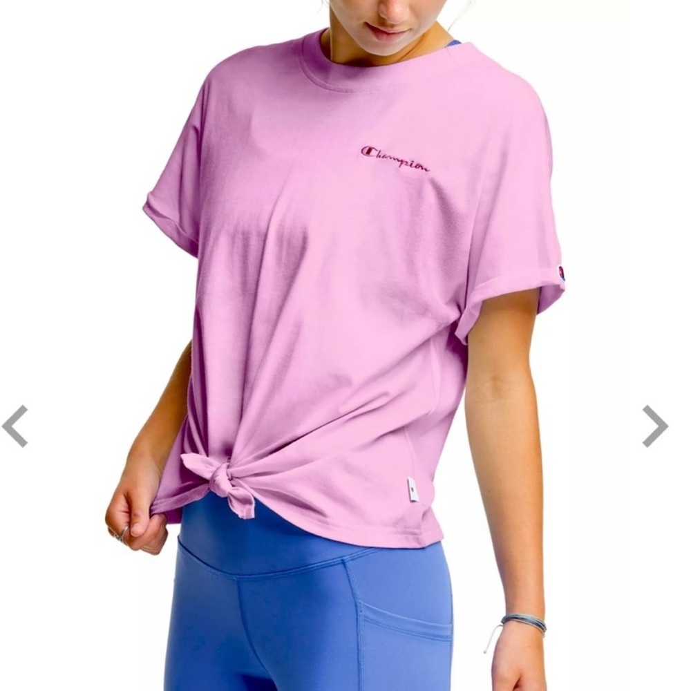 Champion Tie Front Tee, Pink - Medium